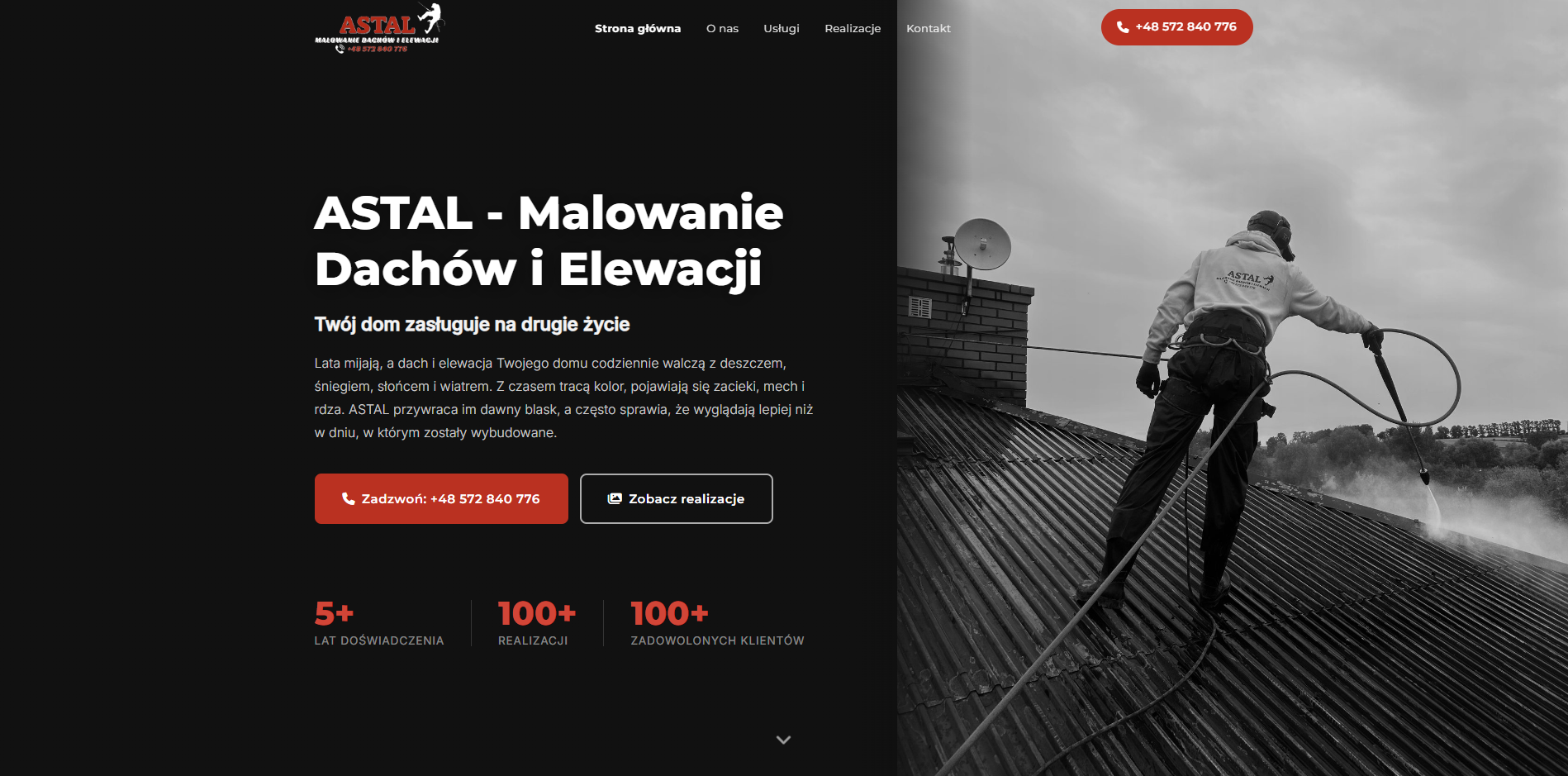 Screenshot strony ASTAL Malowanie Dachów